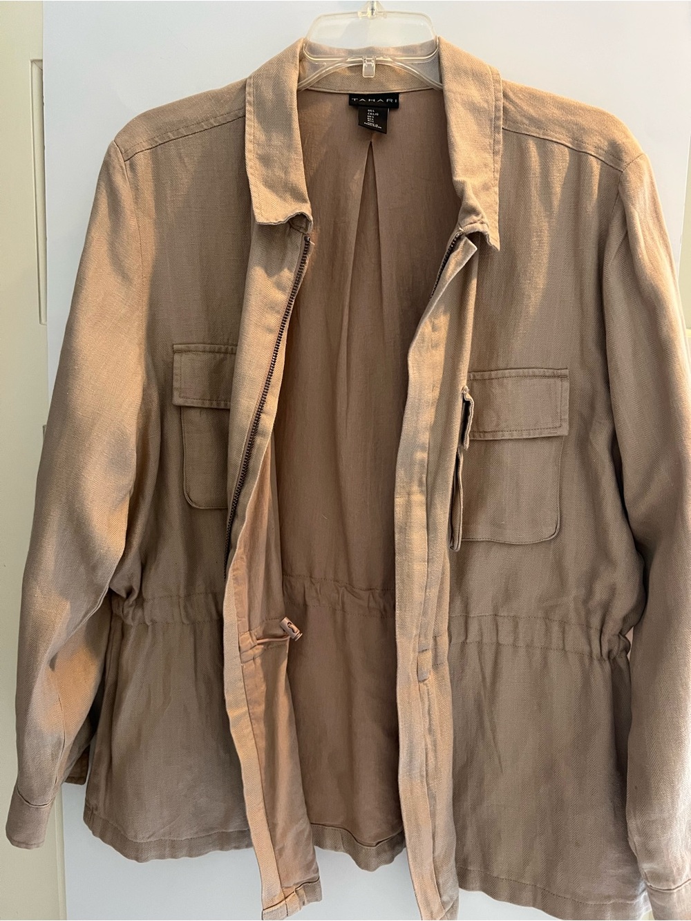 Tahari Tan Utility Field Jacket